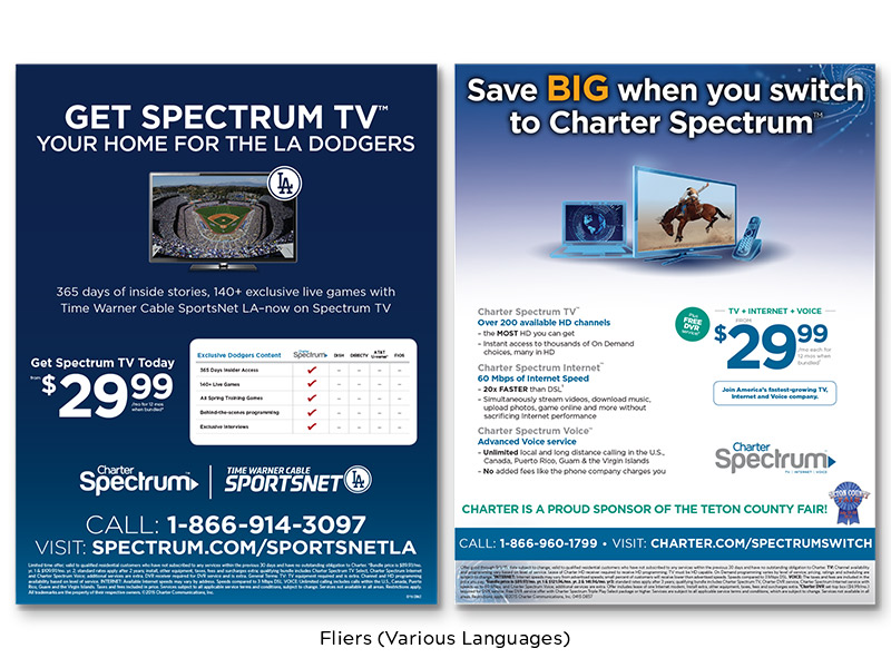 Charter Cable Fliers (Various Languages)